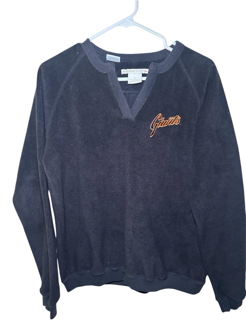 Giants Embroidered Navy womens Fleece Pullover Sweater San Francisco Baseball